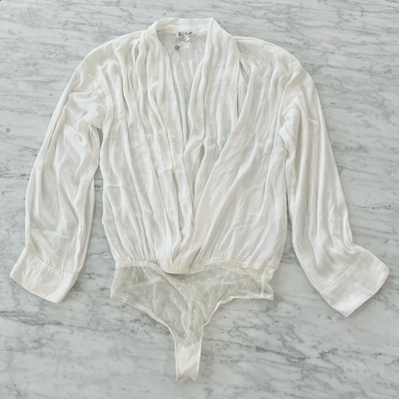 Free People Ladylike Lady Bodysuit White Medium - Picture 5 of 12